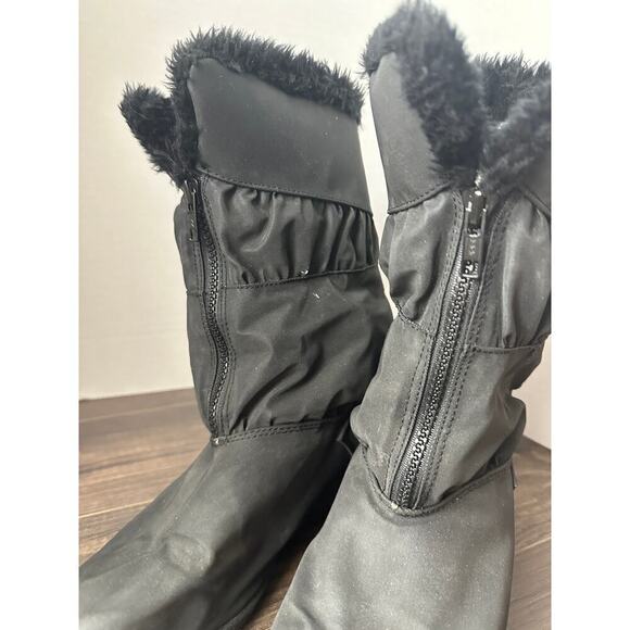 Walkables Comfort Shoes Black Front Zip Lined Winter Heel Boots Size 9 - Picture 9 of 12